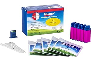 ‎SWISS POINT OF CARE Swiss Point Of Care Mission 3 in 1 Test Strips and Other Measuring Accessories | 5 Cholesterol Test Strips Including 5 Transfer Tubes, 1 Code Chip, 1 Device Insert