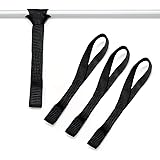 Amazon Basics – Gurtschlaufen, 30 cm lang, 25 mm breit, Belastbarkeit 1000 kg, Schwarz, 4 Stück