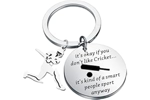 MYSOMY Cricket Keychain Cricket Player Gifts Funny Cricket Gifts for Cricket Lovers Gifts Cricket Theme Gifts for Cricket Coaches