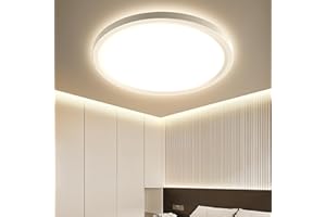 OTREN Plafoniera LED Soffitto, 18W 3000K Lampada da Soffitto IP44 Plafoniera Bagno Rotonda Ø21.8CM Lampadario LED per Soggiorno Camera da Letto Cucina Balcone Corridoio, Bianco Caldo