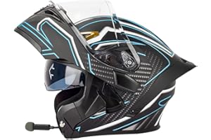 LETETEXI Built In Bluetooth Motorcycle Helmet Automatic Intercom Flip-up Motorcycle Modular Helmet Anti-fog Dual Visor Casco para Motocicleta Bluetooth Bilt Helmet DOT ECE Approved