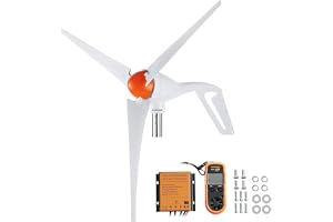 VEVOR 500 W vindturbingenerator med anemometer, 12 V vindkraftsgenerator, 3-blads vindkraftsgenerator, MPPT-styrenhet och jus