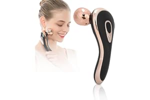 YUYTE 3D Y Shaped Electric Face Roller Massage Masażer Liftingujący Twarz - Mikroprądowa Rolka do Twarzy do Masażu Twarzy, Napinanie Skóry, Masażer do Usuwania Podwójnego Podbródka Rolka do(Złoto)