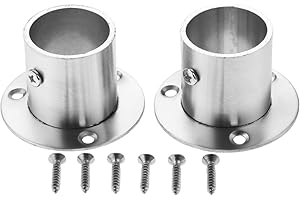 Hicello 2 soportes de acero inoxidable para barra de armario, 32 mm