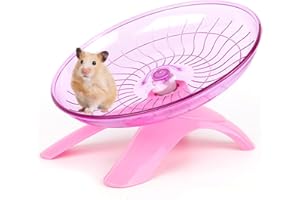 YUANYOUTONG Silent Hamster Wheel 7 Inch Exercise Wheel for Syrian Hamsters Hamster Flying Saucer Quiet Spinner Running Wheel for Gerbil Chinchilla Guinea Pig Mice Hedgehog Small Animals (Pink)