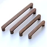 KOVNISE Dark Walnut Solid Wood Handles Original Wood Color Modern Simple Style for Cupboard Door Drawer Dresser Drawer (2, 12