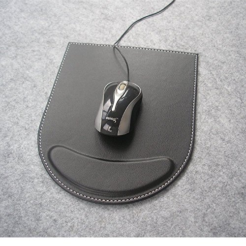 Zedtom Qualitativ hochwertig PU-Leder Mauspad mit Handauflage für Büroarbeit, Schwarz - 5