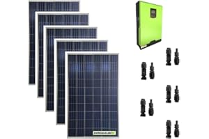 ENERGIASOLARE100 RISPARMIARE SENZA INQUINARE Impianto fotovoltaico 1.4KW pannelli solari policristallini con Inverter ibrido ad onda pura Edison30 3KW 24V con regolatore di carica integrato PWM 50A
