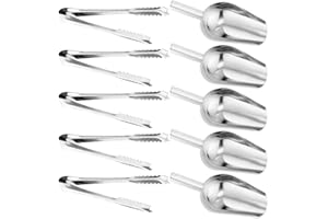 CEWROM Set di Pinze per Zucchero, Pinze per Zucchero in Acciaio Inox 10PCS Pasticceria Pinze per Caramelle Ghiaccio Misurini per Candybar Accessori per Buffet di Carnevale Barbecue/Matrimonio/Festa