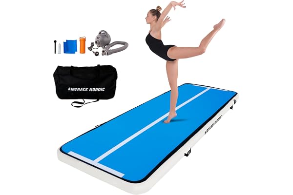 AirTrack Nordic Home Special Edition Air Track 3m/4m/5m/6m/7m/8m avec pompe à air - tapis de gym gonflable – Durable et facile à transporter Tapis de gymnastique, piste gonflable, tapis tumbling
