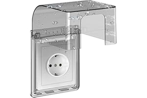 CHOONJIN Tipo 86 Tapa para Enchufes de Estanco Exterior Pared, Protector Caja de Enchufe Impermeable con Cubierta, Autoadhesivo Cubre Interruptor de Caja Transparente, para de Baño, Cocina, Dormitorio