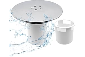 STBNVF Shower Drain Cover, Shower Drain, Shower Drain Cover Replacement, Shower Trap, Shower Trap Cover, Removable Shower Drain Cover Replacement Shower Trap Cover Fast Flow Shower Plug (White & Silver)