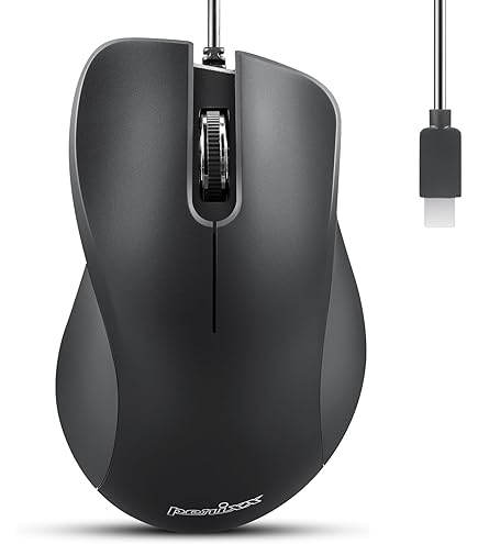 LMP Easy Mouse USB Cablato - 2 Pulsanti + Rotella - Sensore 1600 DPI - Finitura Bianco/Argento - Compatibile Mac E Windows