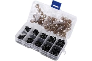 Teegxddy 100 PCS ojos de seguridad para ojos para ojos seguridad ojos manualidades ojos de seguridad ojos de seguridad para (6mm 8mm 9mm 10mm 12mm)