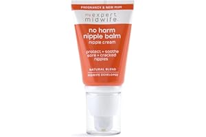 My Expert Midwife No Harm Nipple Balm, 100% Natural, medical grade Lanolin, fast relief, protection for sore cracked nipples. Moisturising, odourless, tasteless, breastfeeding Safe Nipple cream, 30ml