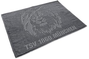 TURN- UND SPORTVEREIN MÜNCHEN TSV 1860 München Duschvorleger - Lion - Badmatte 50 x 70 cm, Vorleger anthrazit - Plus Lesezeichen Wir lieben Fußball