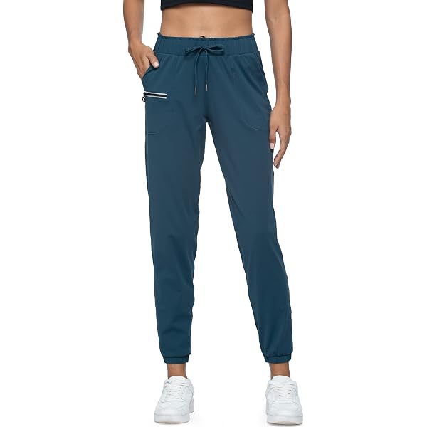 Haowind Women's Joggers With Pockets - Army Green XL, Elastic Waist, Moisture-Wicking Workout & Lounge Pants - View #4