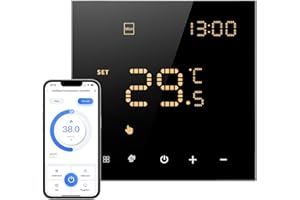 MIYOUKE Smart WiFi Thermostat für Wasser-Fußbodenheizung, Programmierbar Raumthermostat Unterstützen Alexa, Google Home Sprachsteuerung und Smart Life App Fernbedienung (2,4-GHz-WiFi)