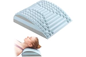 shallyong Rückenkissen für Taille und Nacken, Align Nacken und Rückenstrecker, Eva Nacken und Rückenstrecker 29,5 * 24 * 9cm, Langes Lendenkissen für Auto, Sofa, Bett (Blue)