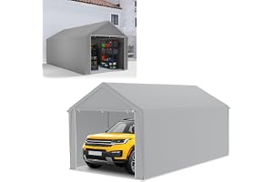 NAIZY Carport 3 x 6 m tältgarage med avtagbara sidoväggar stora garagetält förvaringstält UV-skydd vindtät vintersäkert biltält skydd