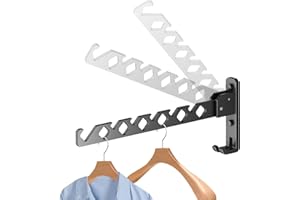 Vueinrg Appendiabiti da Parete Pieghevole Muro Gancio Appendiabiti Pieghevole in Lega di Alluminio Ripiegabile a 180° Portatile Stendino Appendiabiti da Parete per Lavanderia, Camera da Letto, Bagno
