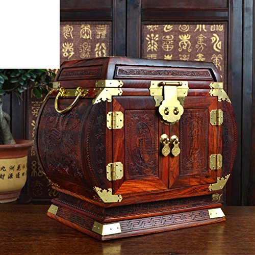 Schmuckkästchen/Kommode Schmuckschatulle/rote Holzmöbel und Ornamente/Arts And Crafts-A - 2