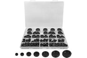 TOPCZY 200 Pcs kabeldurchführung gummi für blech, Gummistopfen Unterlegscheiben Schwarz Sortiment, Gummistopfen Gummitülle Set Dichtungsringe zum Schutz von Drähten, Steckern, Kabellöchern (7 Tailles)