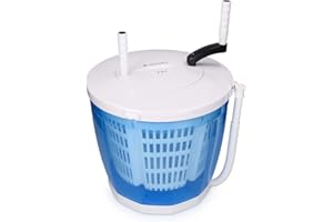 Navaris Mini Lavatrice Manuale Campeggio - 2in1 Centrifuga Asciugatrice Portatile Bucato in Viaggio - Lava Biancheria 1kg a Mano Manovella Silenziosa