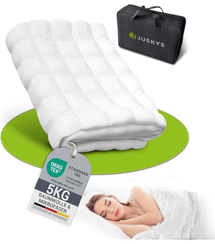 Coperta Pesata Blumtal 135x200 Cm - Grigia, In Cotone 100% Con Perle Di Vetro - Coperta Terapeutica Antistress (6 Kg)