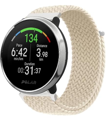 Amzpas Nylon Armband Für Polar Ignite/Unite/Pacer – Verstellbar, Weich, Blau-grau, Ersatzarmband