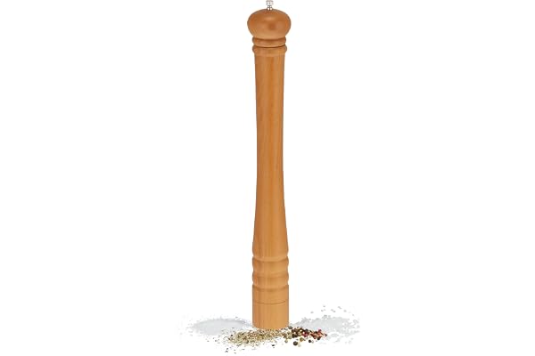 Relaxdays Moulin à sel et Poivre, modèle Classique, XXL, en Bois, meule en céramique, HxD : 51,5 x 6 cm, Nature