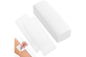 VOKMON 100pcs Large Size Wax Strips Paper, Waxing for Body - Legs, Chest Hair, Eyebrow, Professional Eyebrow Waxing Kit with Non-Woven, Home Waxing for Wax Strips Sensitive Skin-7 x 20 cm