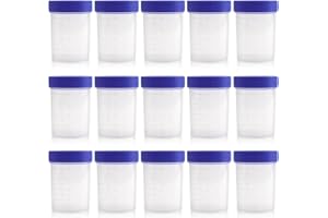 GYOTUU 50pcs 40ml Specimen Pots Urine Sample Bottles, Scientific Specimen Containers with Screw-on Lids Medical Specimen Collection Containers for Test