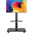 Movable TV Stand with Wheels, TV Table,mobile TV Floor Stand,Suitable 26-70 Inch LED Flat/Curved TV Stands Rolling cart with wheels,Swivel & Height Adjustable,for Family Living Room Bedroom Meeting