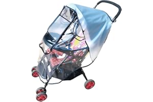 DOULEIN Habillage Pluie Universelle pour Poussette，Housse pour Tout Type de Poussettes Protection Contre Pluie et Vent Imperméable avec Conception de Fenêtre à Glissière pour Poussette et Landeau