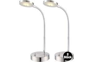 ‎BMF-VERSAND bmf-versand® Schreibtischlampe LED 2 Stück - Schreibtischleuchten Büro Leselampe - Nachttischlampe 2er Set - Nachttischleuchte Schlafzimmer - Tischlampe Flexarm Höhe 30 cm