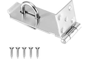 FZCYUOO SUS304 Stainless Steel shed Lock Padlock Hasp Door Lock, Staple Heavy Duty Shed Lock Hasp 4-Inch Heavy Duty Hasp and Staple Door Clasp Gate Latch for External Doors Window Cabinet Pet Cage