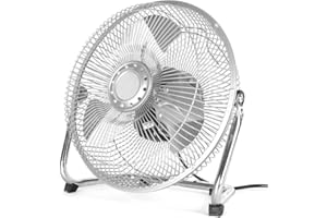 UBOON Ventilador Mesa Sobremesa y Suelo 9" 23cm para Escritorio de Ordenador Pc Portatil Tamaño Compacto 38W 220V SOPORTE Y ASPAS DE METAL 3 velocidades de Aire Ajustable en Inclinacion Metalico