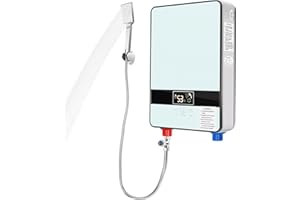 LOYALTYCLIVIA Chauffe-eau électrique instantané, 6500 W, sans réservoir, pour salle de bain, douche, salle de bain, 0 à 55 °C, 29 x 19 x 6,5 cm