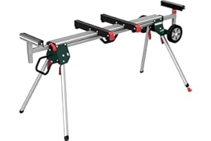 metabo Kappsägen-Untergestell KSU 401-168-400 cm, 250 kg Belastung, inkl. Maschinenträger und Werkstückauflagen, klappbar, höhenverstellbar, mobil - Robustes und vielseitiges Sägenzubehör