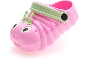 ZYLDK Unisex Gartenschuhe Clogs Kinder Gartenschuhe Kuschelige Hausschuhe Latschen Sommer rutschfeste Slippers mit Cartoon Raupe