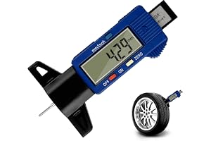 Gvolatee Profildjupmätare för däck, däckprofildjupmätare, blå | Däckprofilmätare, profildjupmätare med LCD-display, däckdjupm