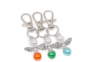 witgift 30 Stück Schutzengel Schlüsselanhänger Engel Charme Perlenengel Anhänger für DIY Hochzeit Schmuck Halskette Basteln (6)