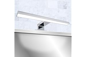 Leddy Living - Lampada LED da Specchio Bagno | 5.2W 450LM | IP44 Anti-Appannamento | Luce Trucco 6000K | Facile Installazione, Cromo, 30 cm, ABS