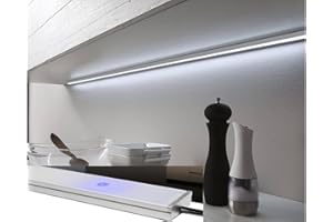 Teramo led Barra Led Sottopensile Su Misura Luce A Scelta Interruttore TOUCH Profilo PIATTO Made In Italy (60 CM, LUCE NATURALE)