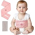 Comfheat Colic Relief for Babies Belt, Flaxseed Heated Tummy Wrap, Baby Belly Wrap Swaddling Belt with Soothing Warmth, Natural Relief for Upset Stomach in Babies and Toddlers, 0-3 Years(Pink)