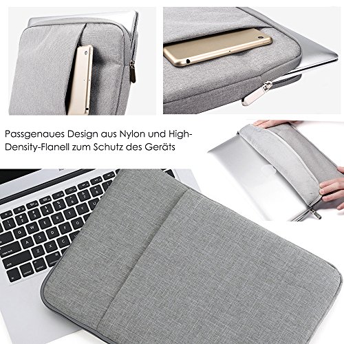 Lebensein Laptoptasche Schutzhülle für 15-15,4 Zoll Laptops Ultrabooks, 38cm Laptophülle Speziell für 15,4″ MacBook Pro, Stoßfest, Wasserresistent und Strapazierfähig, Grau - 6