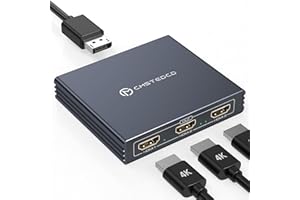 FQuanmap DisplayPort zu HDMI Splitter für Multi Monitore Adapter 4K@60Hz DisplayPort Splitter 1 in 3 Out für 3 Monitore HDMI Support Extended Mode auf Windows Kompatibel mit DP 1.2 1.4 Geräten
