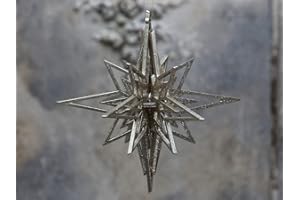 Chic Antique Weihnachtsstern Stern zum Aufhängen Glitzer antik Champagner Gold Deko Landhaus Nostalgie Shabby Vintage