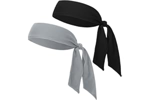NiceYnn 2pcs Quickly Dry Stretchy Sport Tie Headband, Unisex Soft Sweat Band Hair Band Head Strap Scarf Wrap Bandana for Running Fitness Yoga Cycling GYM Basketball Under Helmet Liner Sports Headwear